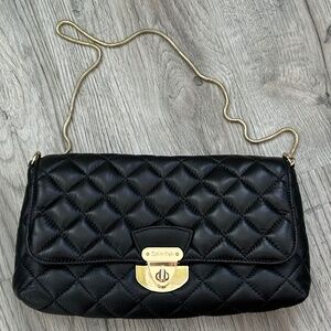 Calvin Klein Leather Quilted Black Chain Crossbody Shoulder bag